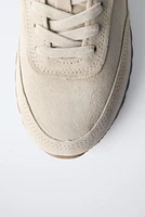 MULTI-PIECE LEATHER SNEAKERS
