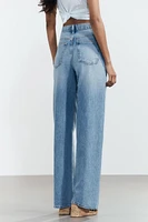 TRF HIGH-RISE WIDE LEG CROSSOVER WAIST JEANS