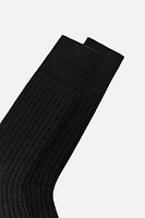 RIBBED WOOL BLEND SOCKS