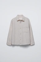 LINEN BLEND HERRINGBONE SHIRT