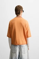 CONTRAST KNIT T-SHIRT