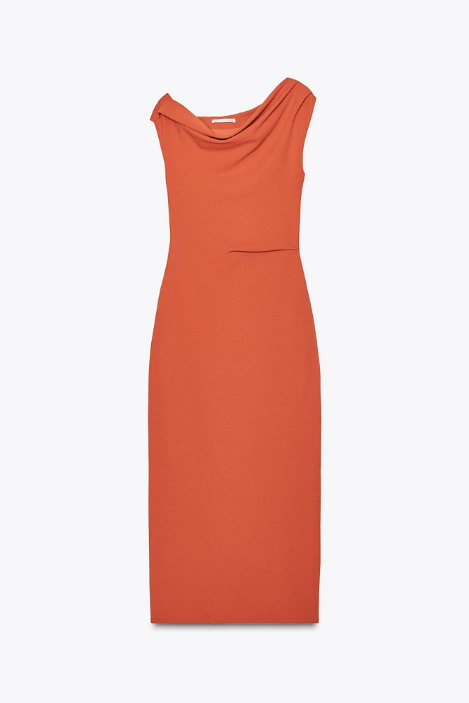 DRAPED MIDI DRESS