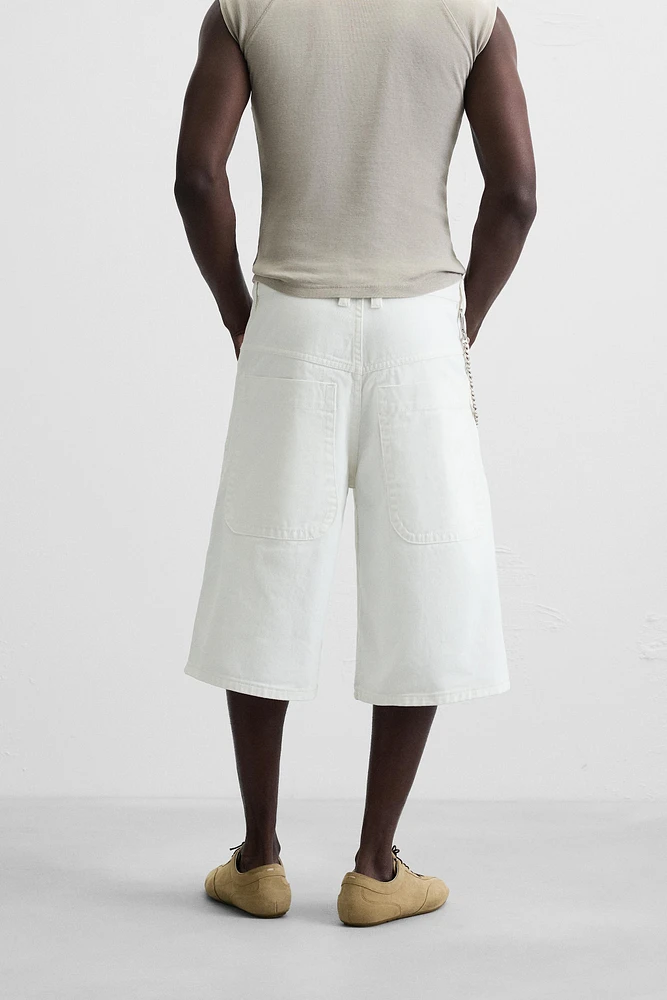 OVERSIZED FIT DENIM BERMUDA SHORTS