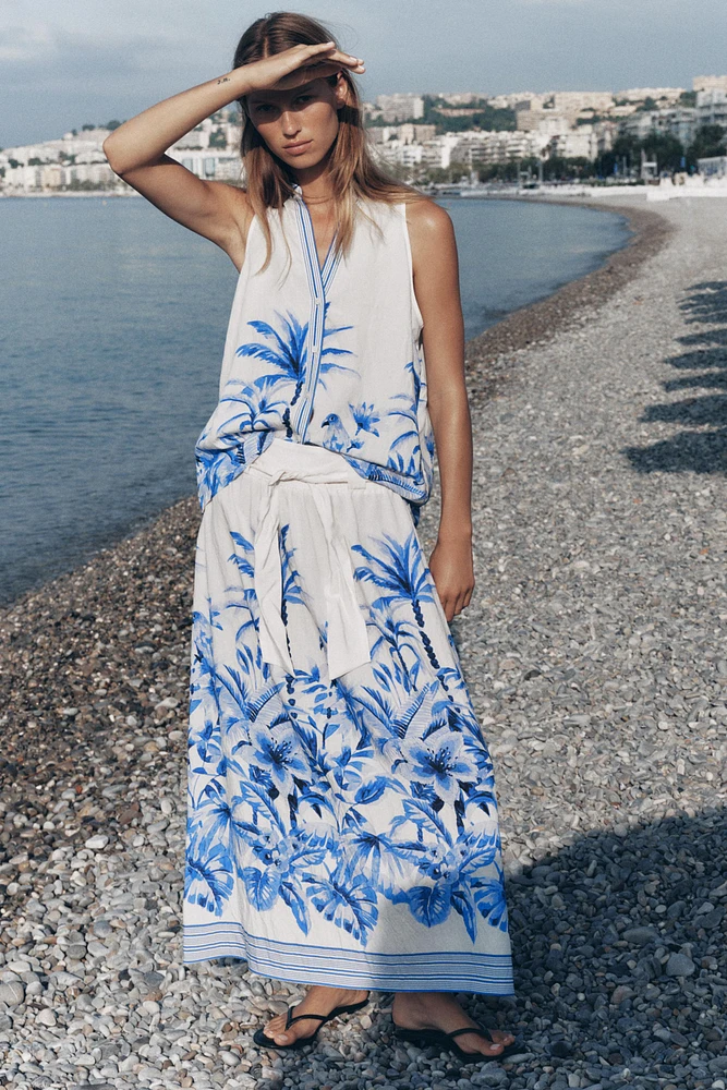 BLOUSE IMPRIMÉ TROPICAL