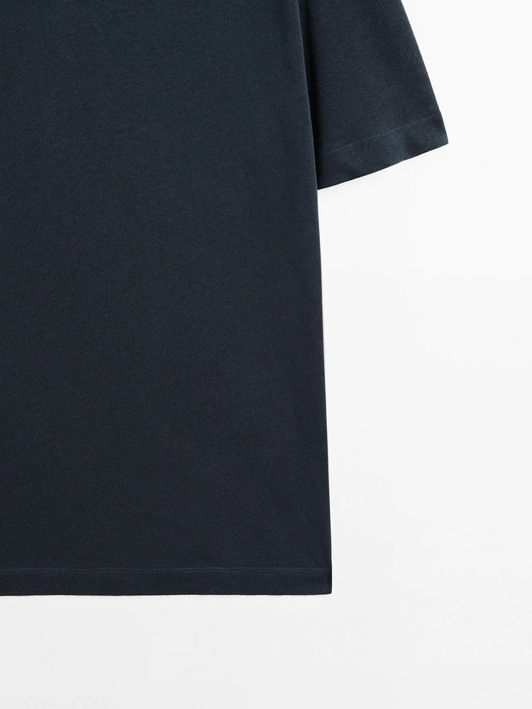 Short sleeve linen blend polo shirt