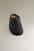 TECHNICAL FABRIC SLIPPERS WITH LEATHER INSOLE