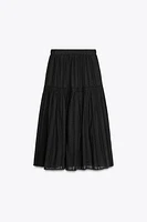 JUPE MIDI BRODERIES PERFORÉES
