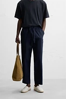 RELAXED FIT COTTON LINEN PANTS