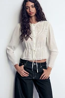 EMBROIDERED CHIFFON SHIRT