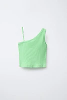 ASYMMETRIC RIBBED BEADED TOP