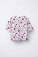HEART PRINT T-SHIRT