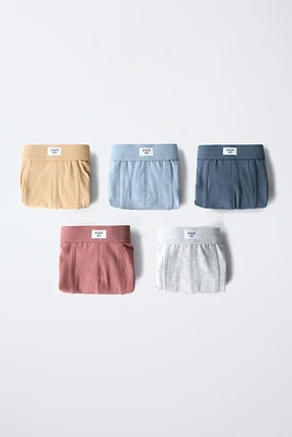 6- YEARS/ FIVE-PACK OF LABEL BOXERS