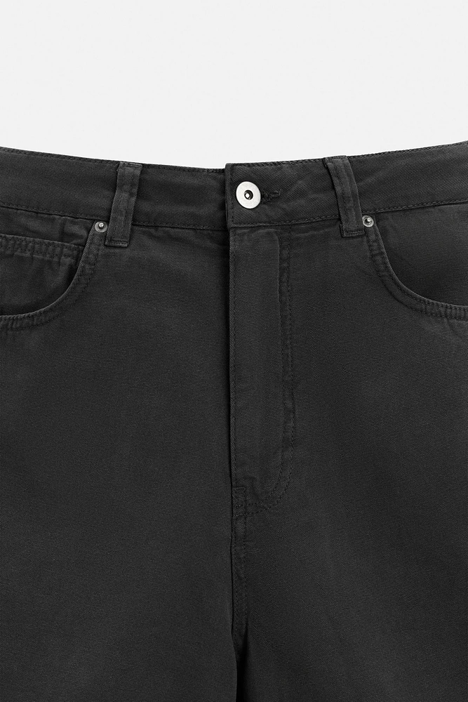 WASHED OVERSIZED FIT BERMUDA SHORTS