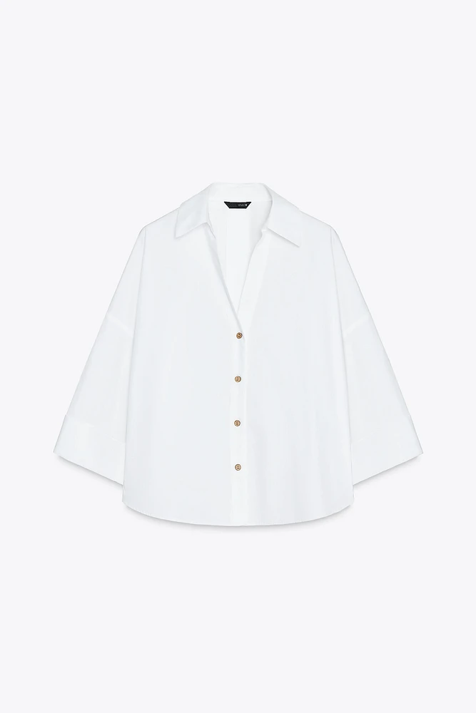 WIDE SLEEVE POPLIN SHIRT