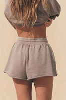 WASHED EFFECT FLEECE SHORTS