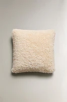 FAUX SHEARLING THROW PILLOW COVER