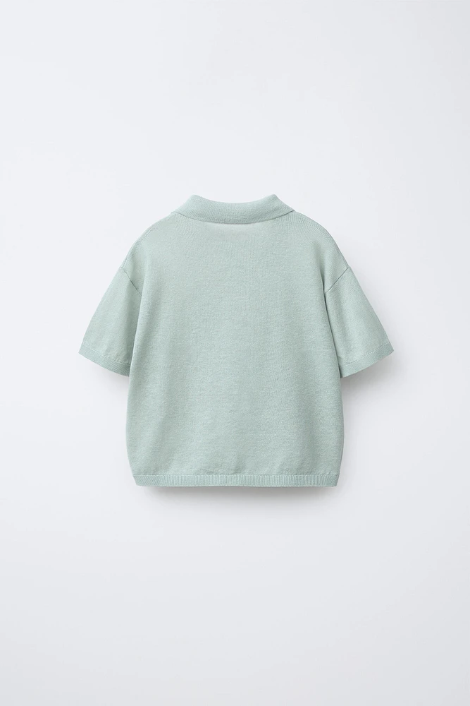 POLO EN MAILLE COTON LIN