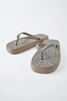 ANIMAL PRINT BATH SANDALS