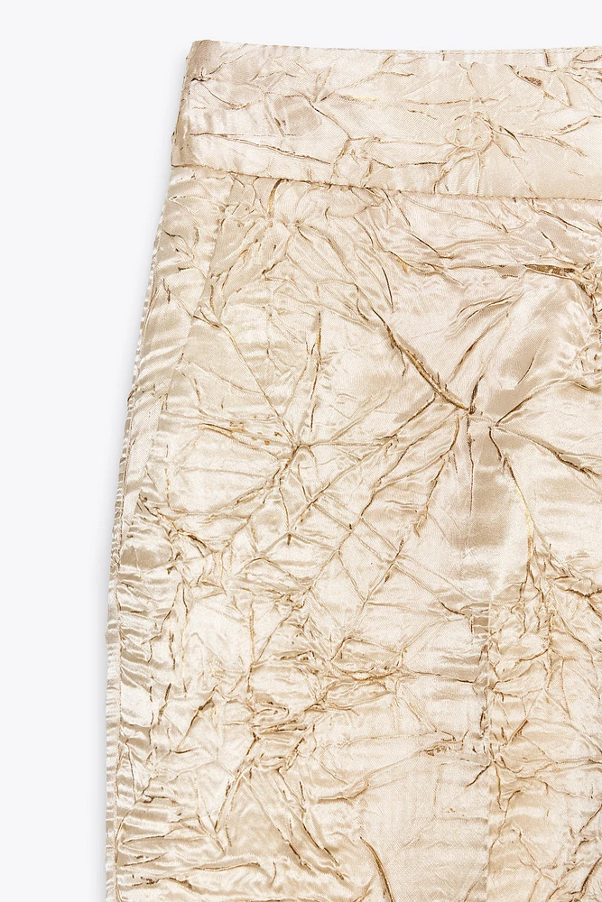 WRINKLED SATIN PANTS