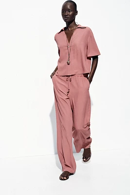 CHEMISE MANCHES COURTES EFFET FROISSÉ