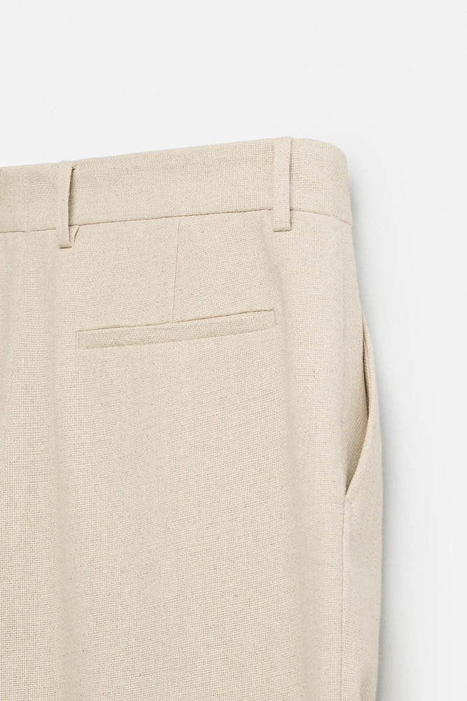 PANTALON LIN - COTON PLIS