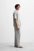 RELAXED FIT SEERSUCKER PANTS