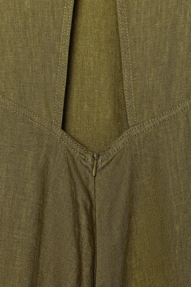 100% LINEN MIDI DRESS ZW COLLECTION
