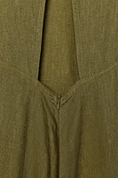 100% LINEN MIDI DRESS ZW COLLECTION