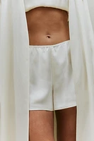BEIGE SILK SHORTS