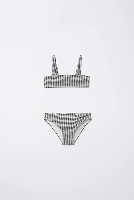 6-14 ANS/ BIKINI TEXTURÉ À CARREAUX VICHY