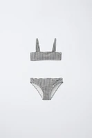 6-14 ANS/ BIKINI TEXTURÉ À CARREAUX VICHY