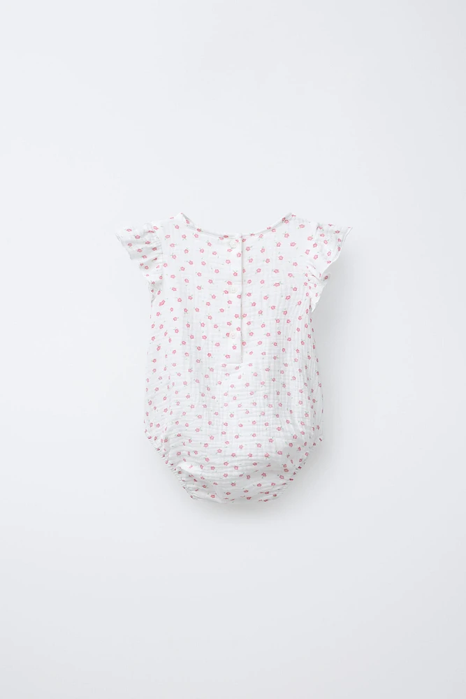 TEXTURED FLORAL BODYSUIT