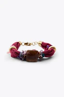 LOT DE 2 BRACELETS EN TISSU AVEC FANTAISIE