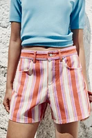 SHORT Z1975 MOM FIT TAILLE HAUTE RAYURES
