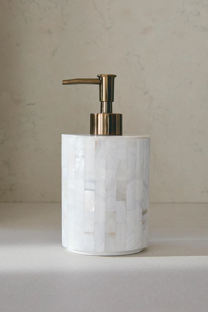 MOTHER-OF-PEARL-EFFECT SOAP DISPENSER