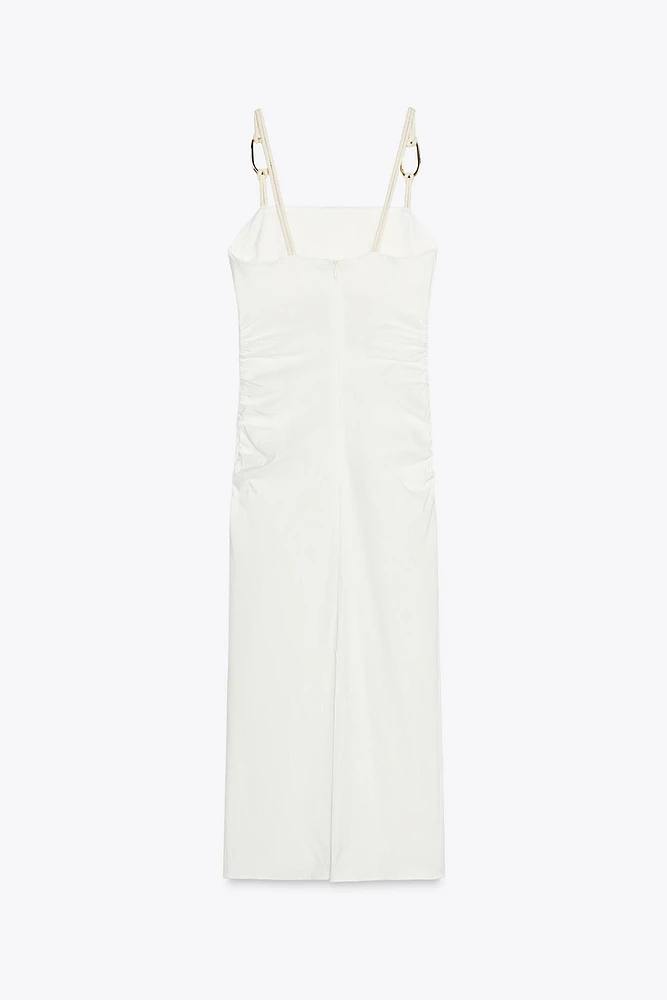 ROBE MI-LONGUE DRAPÉE AJOURÉE