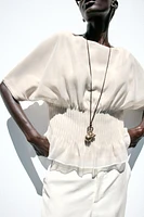 TOP EN MAILLE ET ORGANZA