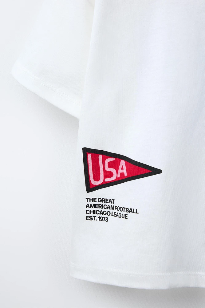 FOOTBALL PRINT T-SHIRT
