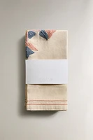 SET OF EMBROIDERED COTTON NAPKINS (SET OF 2)