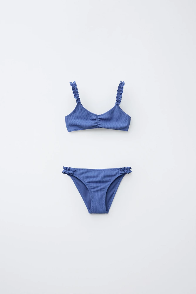 6-14 YEARS/ TEXTURED RUFFLE BIKINI