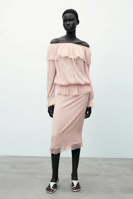 CHEMISE BAVOIR AVEC ÉPAULES DÉNUDÉES