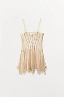 RUFFLED LACE DRESS