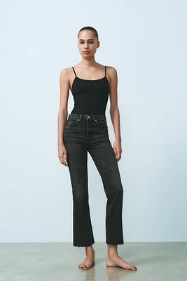 FLARED CROPPED HIGH WAIST TRF JEANS