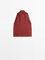 Linen crossover halter top