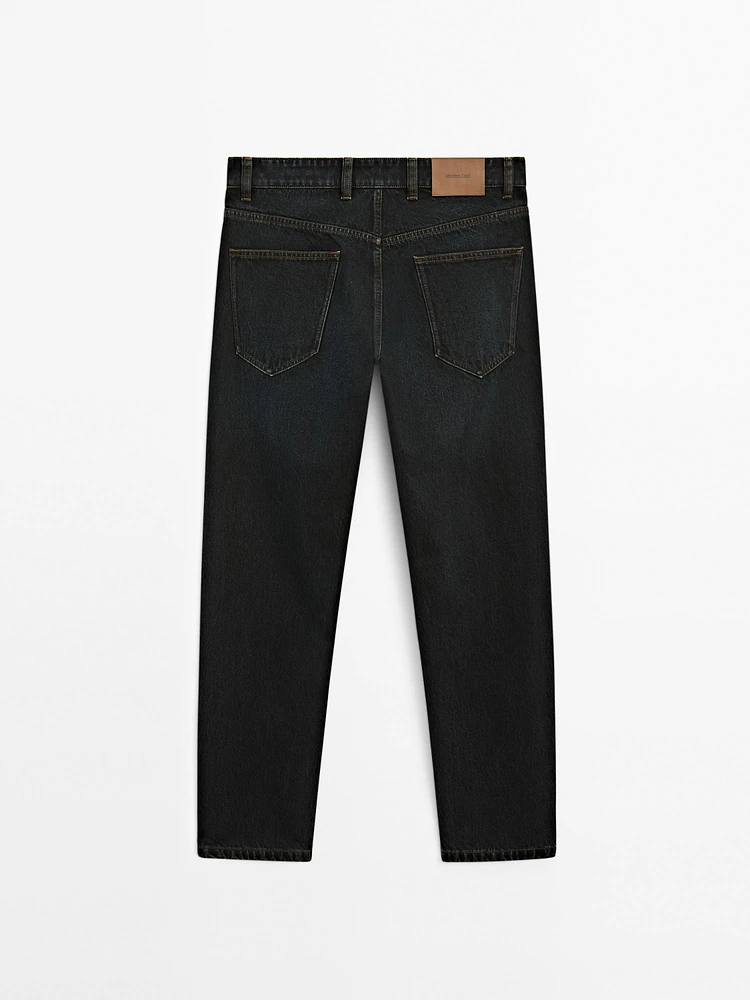 Jean regular fit overdyed en coton