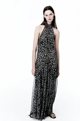 ROBE HALTER À POIS