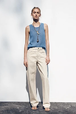 Z1975 STRIPED HIGH-WAIST STRAIGHT FULL-LENGTH JEANS