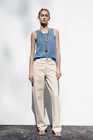 Z1975 STRIPED HIGH-WAIST STRAIGHT FULL-LENGTH JEANS