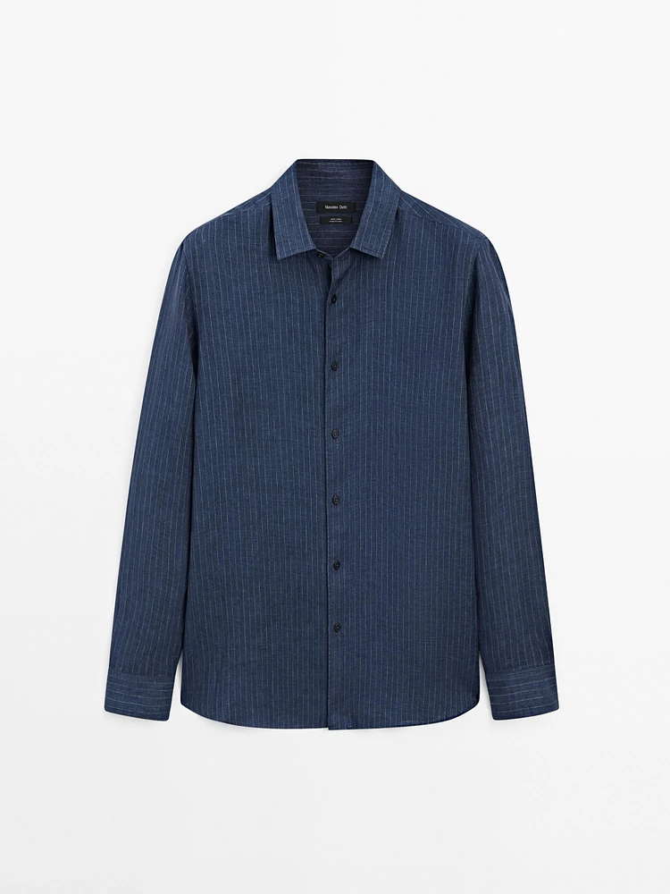 Chemise regular délavée en lin