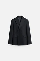 BLAZER COSTUME À CHEVRONS LIN - COTON